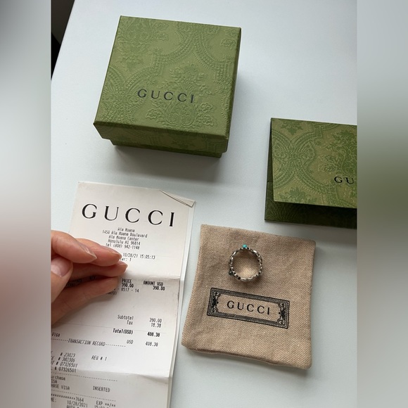 Gucci Double G Mother of Pearl Ring Size 14/US 6.75 - Picture 10 of 12